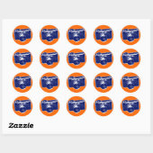 Blauwe Pop Art-camera Ronde Sticker (Vel)