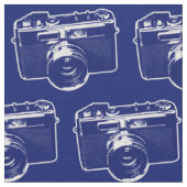 Blauwe Pop Art Camera Stof (Close Up)