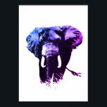 Blauwe Pop Art Olifant Ink Paint Poster<br><div class="desc">BW - Zwarte en witte Afrikaanse olifanten Pop Art Digital Afbeelding - Afrikaanse Posters Prints Natuur</div>