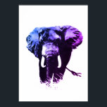 Blauwe Pop Art Olifant Ink Paint Poster<br><div class="desc">BW - Zwarte en witte Afrikaanse olifanten Pop Art Digital Afbeelding - Afrikaanse Posters Prints Natuur</div>