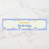 Blauwe Pop Het Fidget Verjaardag Waterfles Etiket (Enkel label)