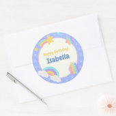 Blauwe Pop het Ronde Sticker (Envelop)