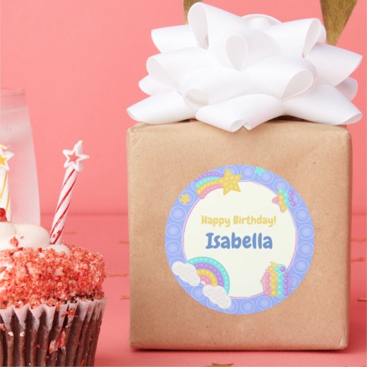 Blauwe Pop het Ronde Sticker (Feest)