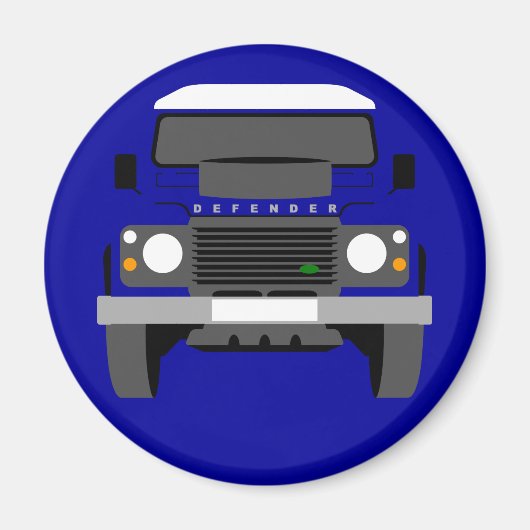 Blauwe Pop kunst Klassieke Land Rover Defender Magneet (Voorkant)