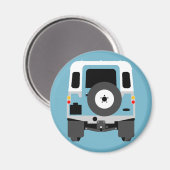 Blauwe Pop kunst Klassieke MK3 Land Rover Magneet (Voorkant / Achterkant)