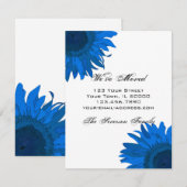 Blauwe Pop Kunst Zonnebloemen Adres wijzigen Aankondiging (Voorkant / Achterkant)