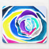 Blauwe pop roos waterverf muismat (Voorkant)