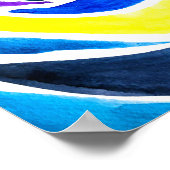 Blauwe pop roos waterverf poster (Hoek)