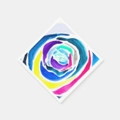 Blauwe pop roos waterverf servet (Hoek)