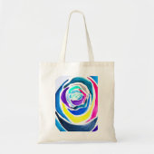 Blauwe pop roos waterverf tote bag (Voorkant)