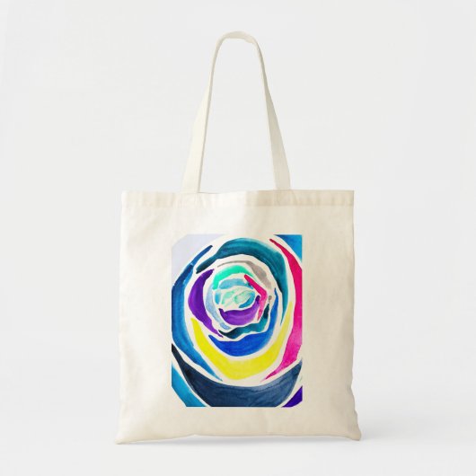 Blauwe pop roos waterverf tote bag (Voorkant)