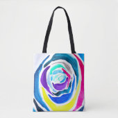 Blauwe pop roos waterverf tote bag (Voorkant)