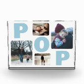 Blauwe Pop Vaderdag Familiefotocollage Fotoblokken (Voorkant)