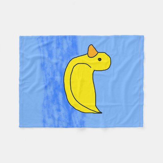 Blauwe Popcorn Anime Ducky Fleece Deken (Voorkant (Horizontaal))