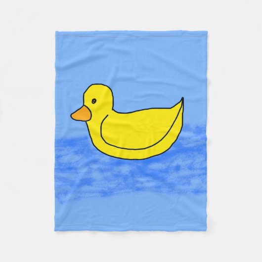 Blauwe Popcorn Anime Ducky Fleece Deken (Voorkant)