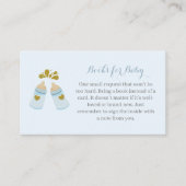 Blauwe Poppin Flessen Jongen Baby shower Informatiekaartje (Voorkant)