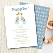 Blauwe Poppin Flessen Jongen Baby shower Kaart
