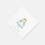 Blauwe Poppin Flessen Jongen Baby shower Servet (Hoek)