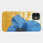 BLAUWE POPPY bloem gouden lucht Case-Mate iPhone Case (Achterkant (horizontaal))