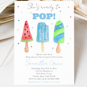 Blauwe Popsicle Baby Shower Kaart