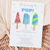 Blauwe Popsicle Baby Shower Kaart