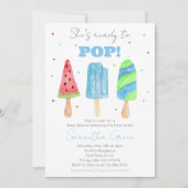 Blauwe Popsicle Baby Shower Kaart (Voorkant)