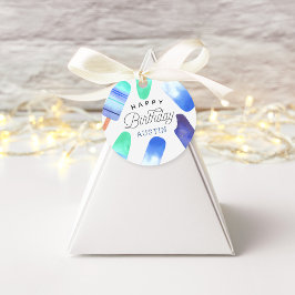 Blauwe Populair Gepersonaliseerde Kinderen Birthda Bedankjes Labels