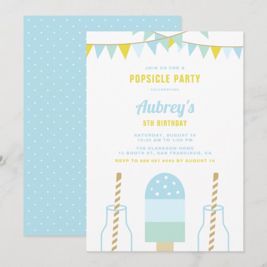 Blauwe Populaire Partij | Uitnodiging zomerzaterda (Voorkant / Achterkant)