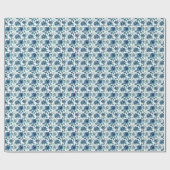 Blauwe Porselein Tuin Cadeaupapier (Vlak)