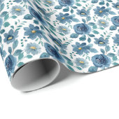 Blauwe Porselein Tuin Cadeaupapier (Rol Hoek)