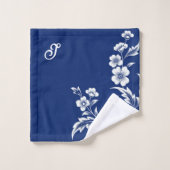 Blauwe porseleinen bloei bad handdoek (Wasdoekje)