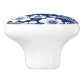 Blauwe porseleinen bloei keramische knop (Zijkant)