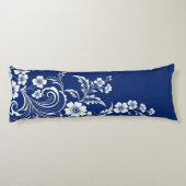 Blauwe porseleinen bloei lichaamskussen (Achterkant)