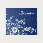 Blauwe porseleinen bloei wandkleed (Voorkant (horizontaal))