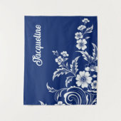 Blauwe porseleinen bloei wandkleed (Voorkant)