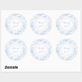 Blauwe porseleinen trouwmonogramstickers ronde sticker (Vel)