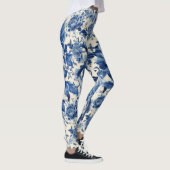 Blauwe Porseleinen Zwanentuin Leggings (Rechts)