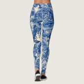 Blauwe Porseleinen Zwanentuin Leggings (Achterkant)