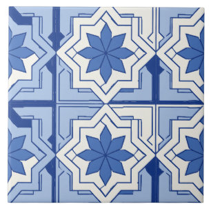 Blauwe Portugese Azulejo Ster Tegel, Lissabon Stij Tegeltje