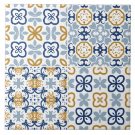 Blauwe Portugese teeltegel, bruin staal Tegeltje