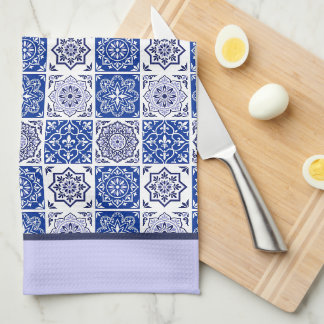 Blauwe Portugese Tegelpatroon Keukenhanddoek