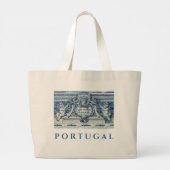 Blauwe Portugese Tegels met Engelen Grote Tote Bag (Achterkant)