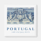 Blauwe Portugese Tegels met Engelen Magneet (Voorkant)