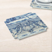 Blauwe Portugese Tegels met twee engelen Kartonnen Onderzetters (Gekanteld)