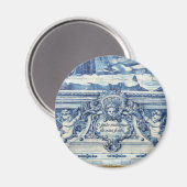 Blauwe Portugese Tegels met twee engelen Magneet (Voorkant / Achterkant)