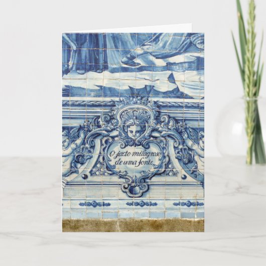 Blauwe Portugese tegels met twee engelen Notitiekaartje (Voorkant)