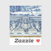 Blauwe Portugese tegels met twee engelen Sticker (Vel)