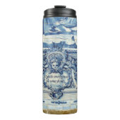 Blauwe Portugese Tegels met twee engelen Thermosbeker (Voorkant)