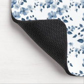 Blauwe Posies op Wit Muismat (Hoek)