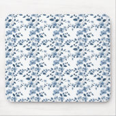 Blauwe Posies op Wit Muismat (Voorkant)